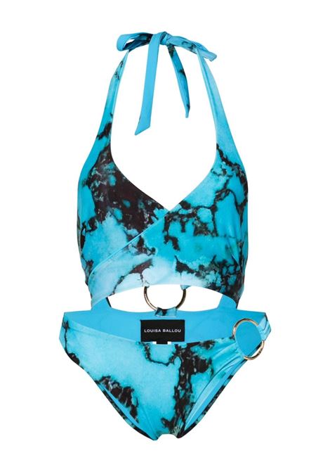 Costume con cut-out starburst in turchese Louisa Ballou - donna